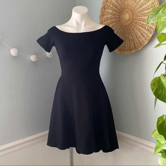 Sarin Mathews Off the Shoulder High Low Cocktail Dress - Picture 1 of 8